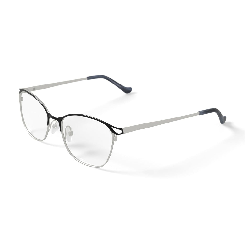 Women's WM200650-1 Oval Prescription Eyeglasses with Case, Navy
