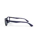  Unisex Size 55 Rectangular Prescription Eyeglasses with Case, Transparent Grey/Demo Lens