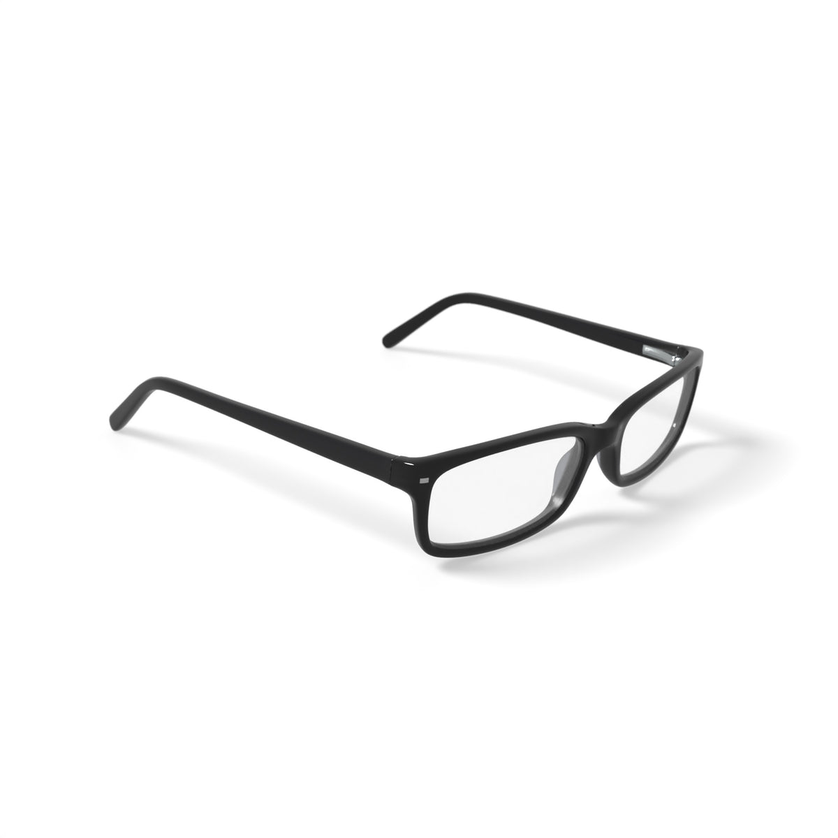 Men's W124 Rectangular Prescription Eyeglasses with Case, Black
