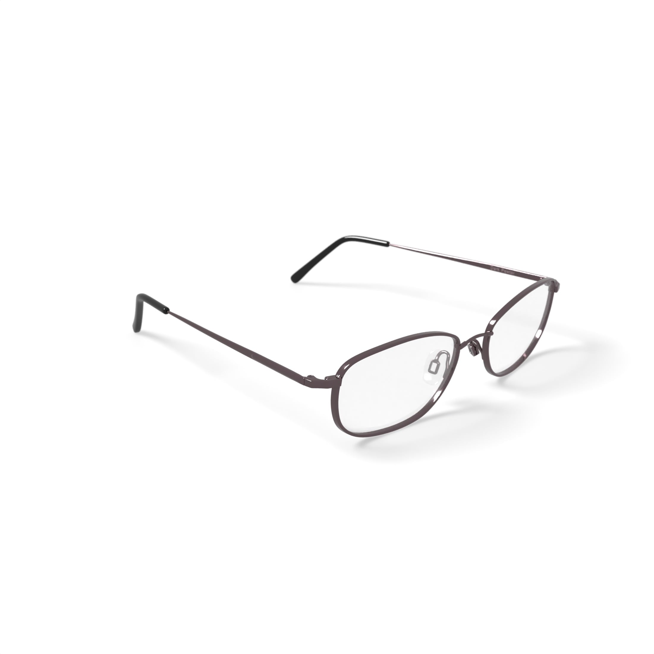 Mens T1500 Oval Oval Prescription Eyeglasses with Case, Dark Pewter