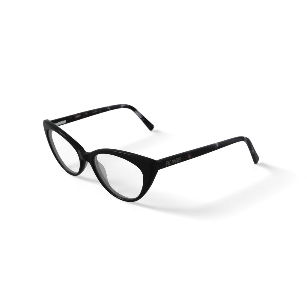 Flower Women's FLR6045 Prescription Eyeglasses with Case, Black