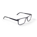 Men's HV720 Rectangular Prescription Eyeglasses with Case, Grey Crystal