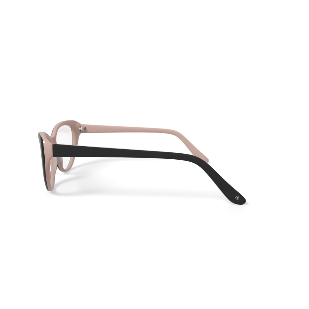 Women's Rose Cat Eye Prescription Eyeglasses with Case, Black