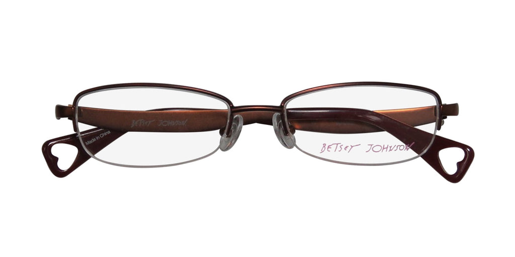 NEW BETSEY JOHNSON BOHO BOA MENS/WOMENS DESIGNER HALF-RIM BRONZE / MULTICOLOR HOT AMERICAN FASHION DESIGNER FRAME DEMO LENSES 50-17-137 EYEGLASSES/GLASSES