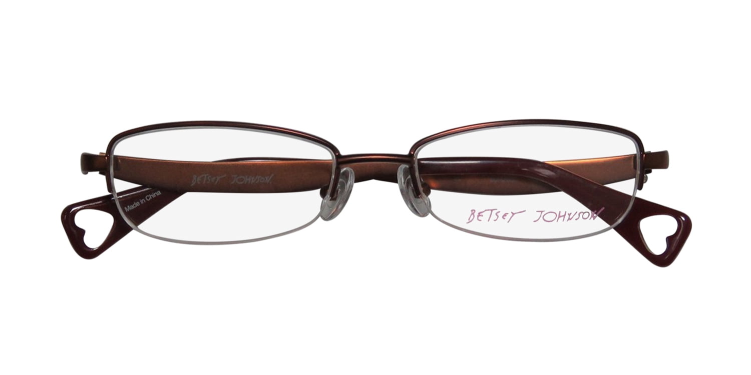 NEW BETSEY JOHNSON BOHO BOA MENS/WOMENS DESIGNER HALF-RIM BRONZE / MULTICOLOR HOT AMERICAN FASHION DESIGNER FRAME DEMO LENSES 50-17-137 EYEGLASSES/GLASSES