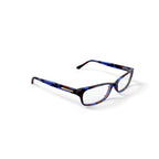 Women's HC13 Rectangular Prescription Eyeglasses with Case, Blue Tortoise