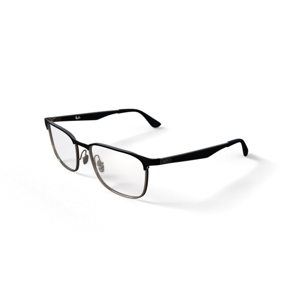  Unisex Size 54 Square Prescription Eyeglasses with Case, Black on Arista/Demo Lens