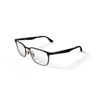  Unisex Size 54 Square Prescription Eyeglasses with Case, Black on Arista/Demo Lens