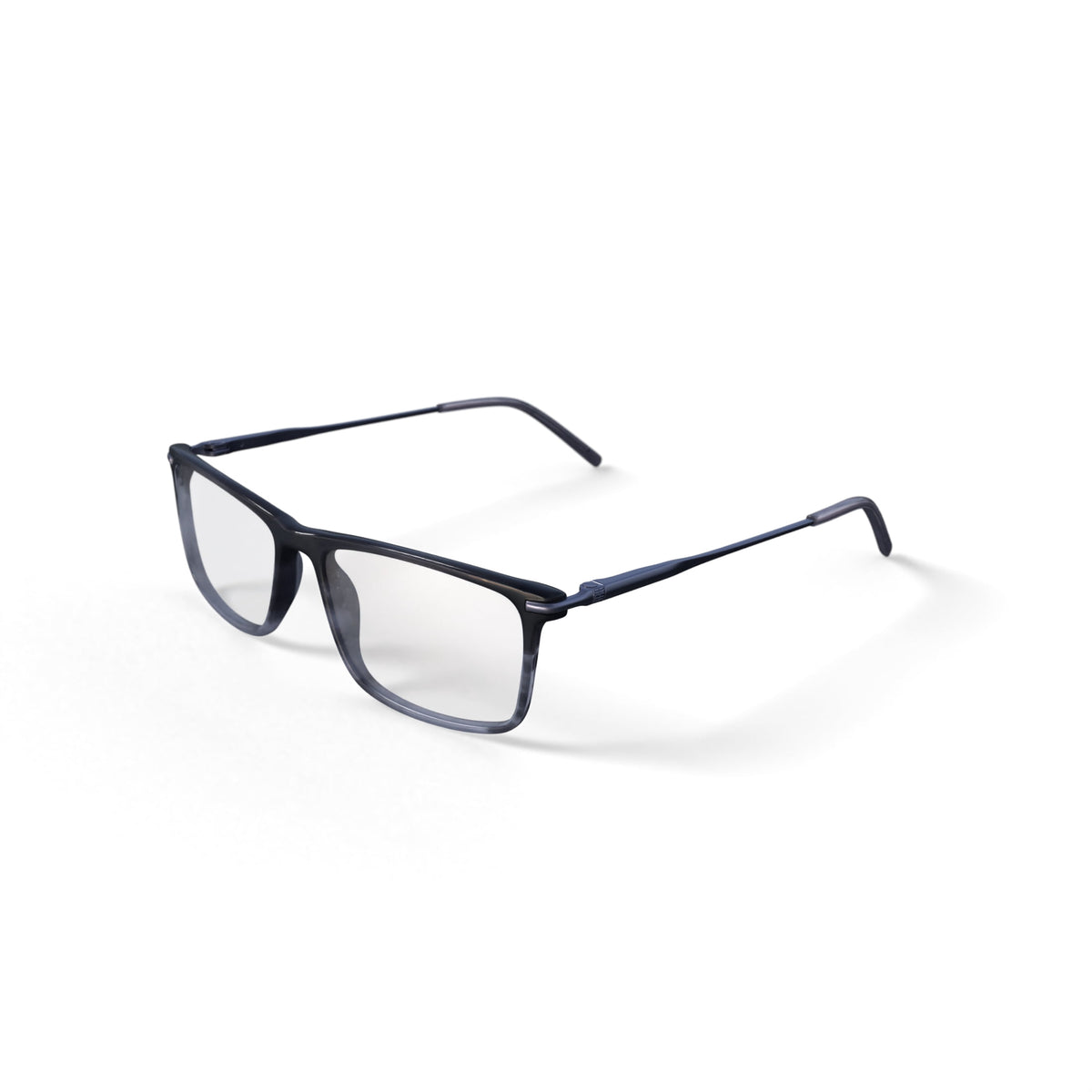 Men's Andrew Rectangular Prescription Eyeglasses with Case, Brown/Grey