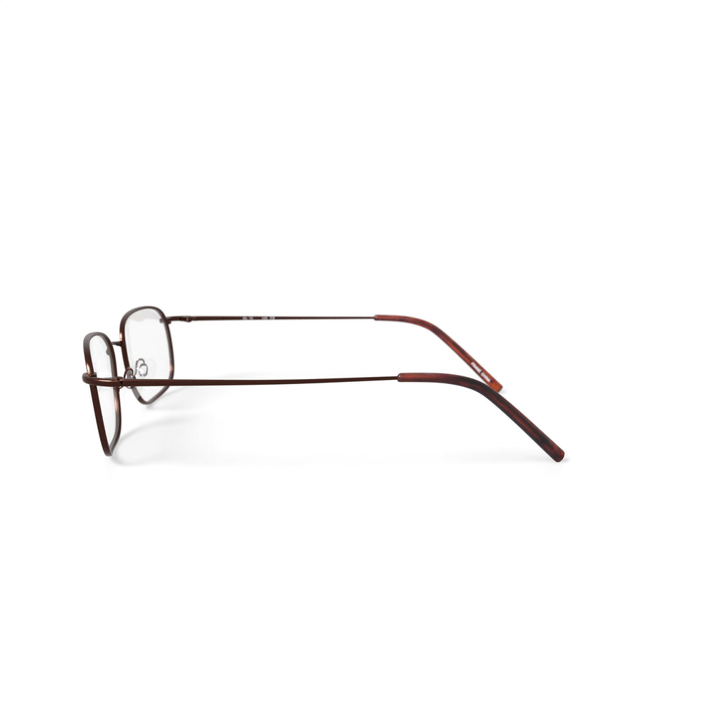 Mens T1510 Square Prescription Eyeglasses with Case, Bronze-Tone