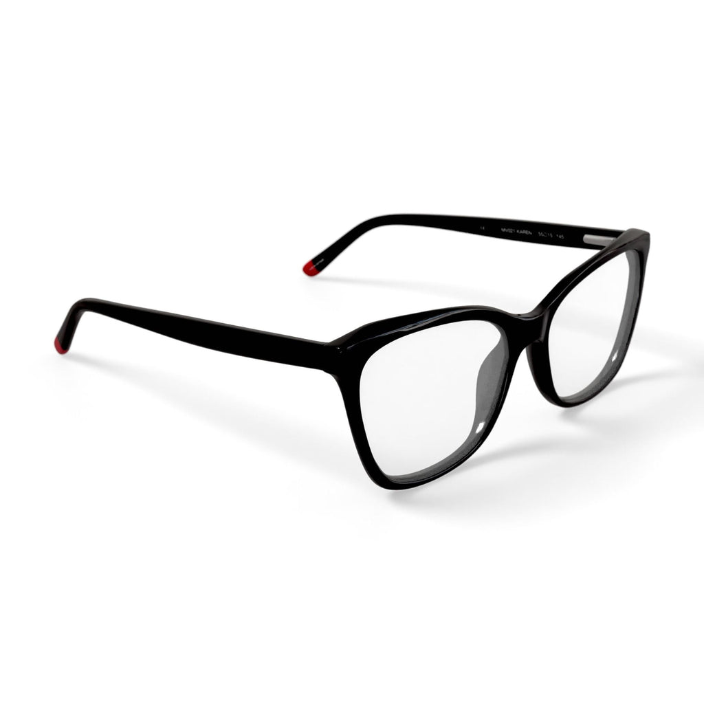 Women's MV021 Karen Cat Eye Prescription Eyeglasses with Case, Black
