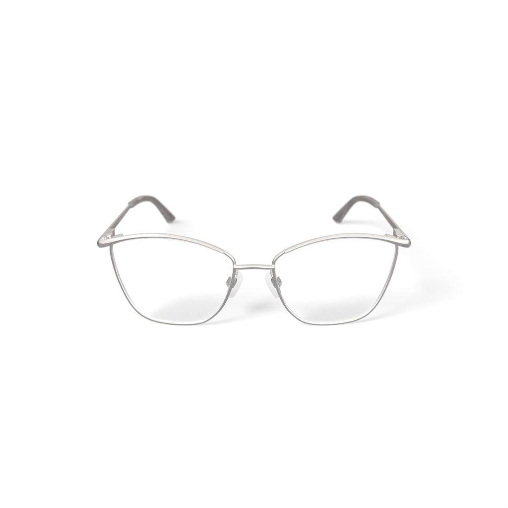 Women's MV016 Chelsea Cat Eye Prescription Eyeglasses with Case, Silver