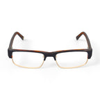 Men's RJ1038 Rectangular Prescription Eyeglasses with Case, Black/Gold