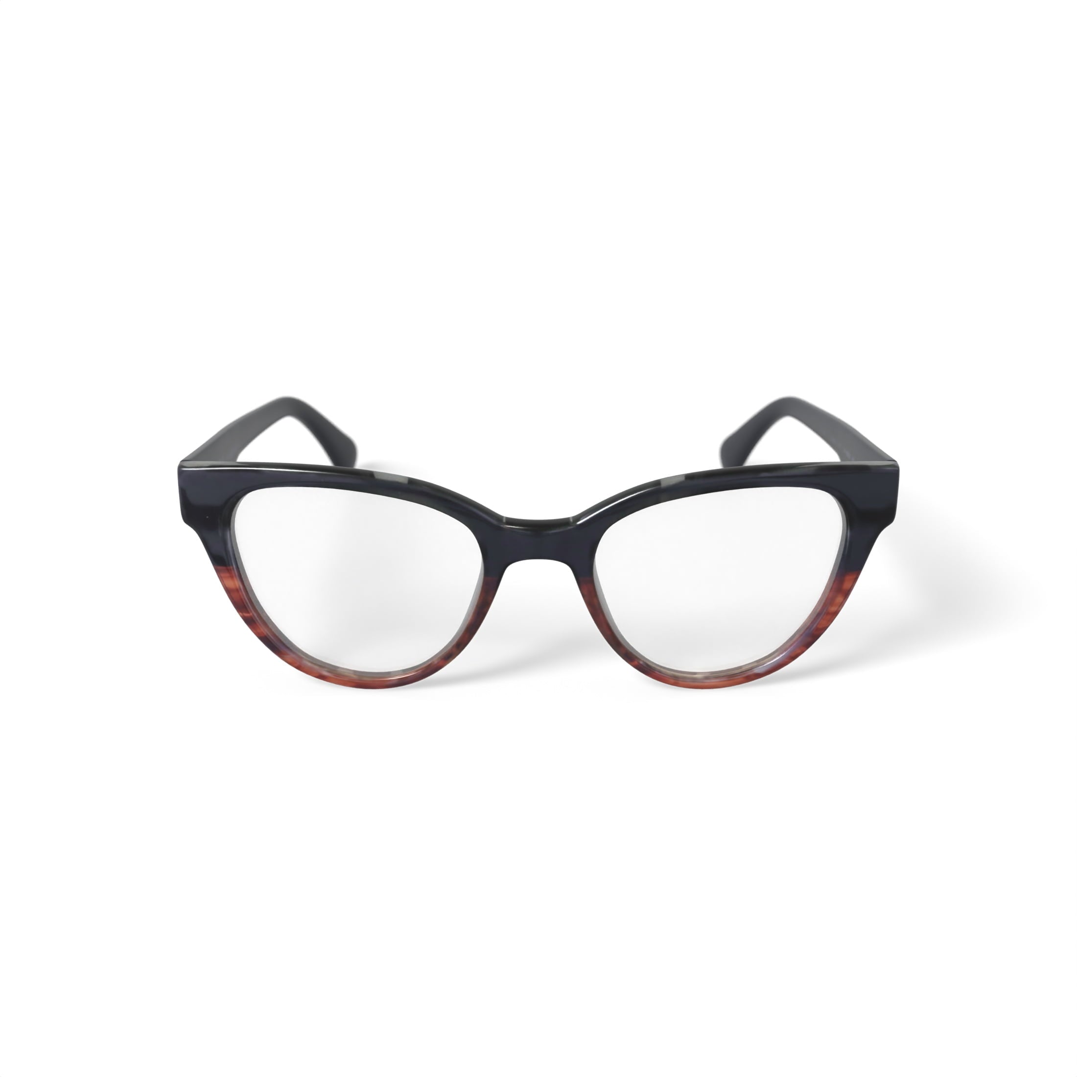 M America Women's Carroll Cat Eye Prescription Eyeglasses with Case, Black/Brown
