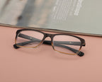 Men's SCA86AS Rectangular Prescription Eyeglasses with Case, Brown