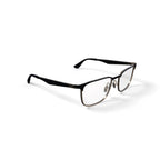  Unisex Size 54 Square Prescription Eyeglasses with Case, Black on Arista/Demo Lens