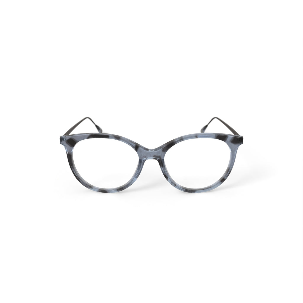 Women's Billie Round Prescription Eyeglasses with Case, Teal Tortoise