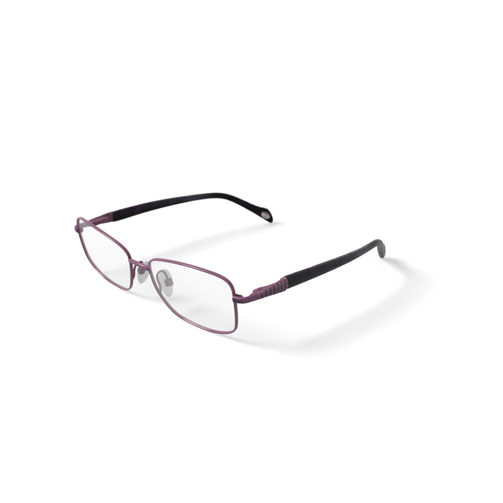 Women's Mia Rectangular Prescription Eyeglasses with Case, Rose/Burgundy