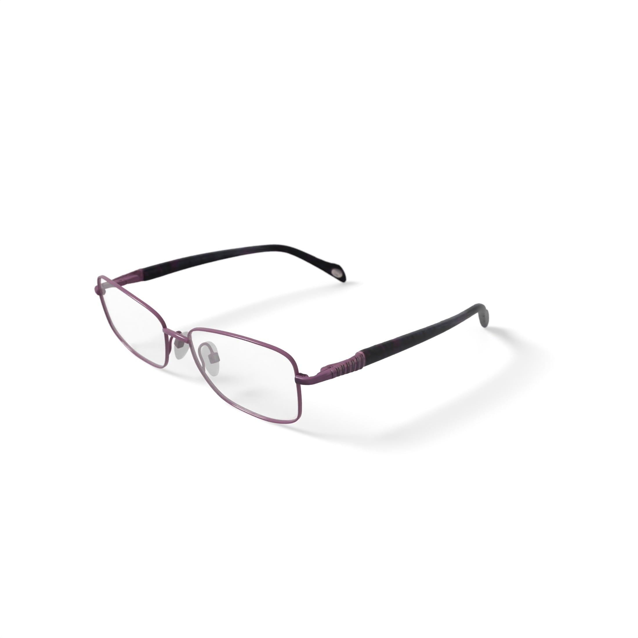 Women's Mia Rectangular Prescription Eyeglasses with Case, Rose/Burgundy
