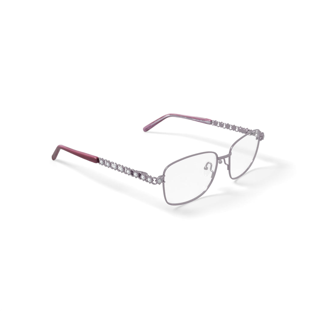 Madison Avenue Women's MAL109 Square Prescription Eyeglasses with Case, Shiny Blush