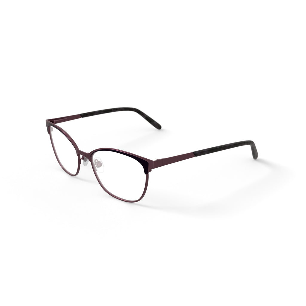 Women's HC209 Your Majesty Browline Prescription Eyeglasses with Case, Purple Tortoise