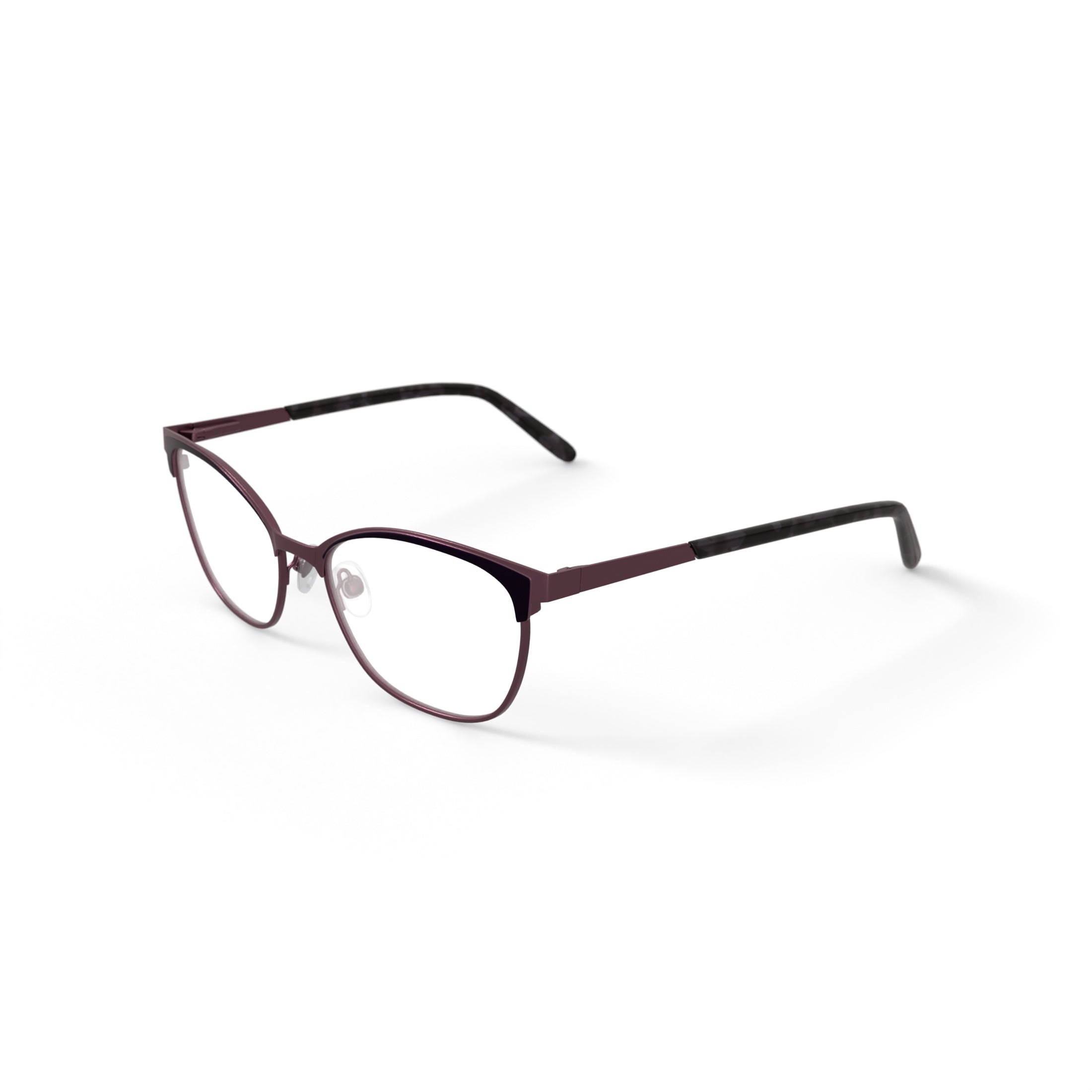 Women's HC209 Your Majesty Browline Prescription Eyeglasses with Case, Purple Tortoise