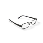 Men's Major Rectangular Prescription Eyeglasses with Case, Dark Gunmetal