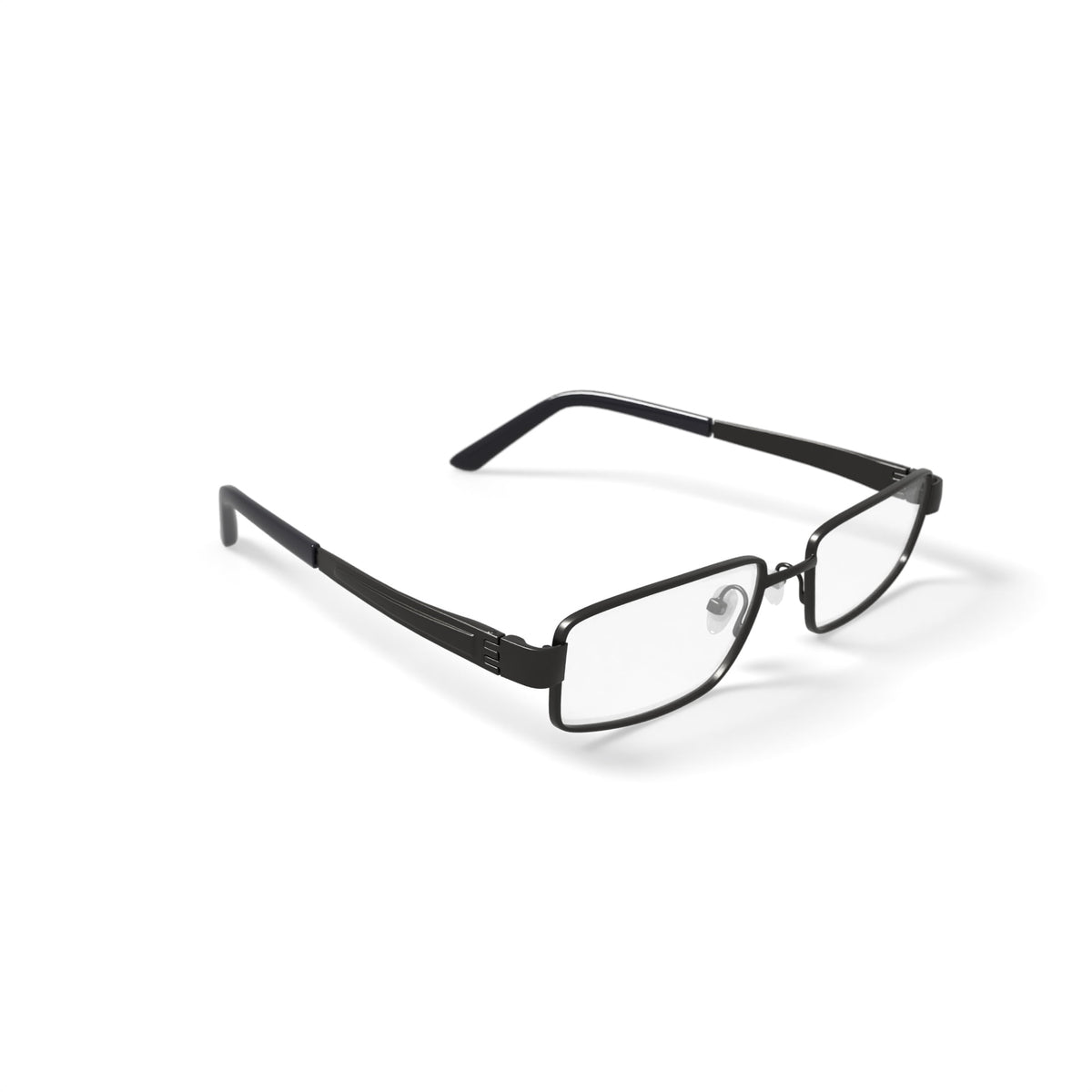 Men's Major Rectangular Prescription Eyeglasses with Case, Dark Gunmetal