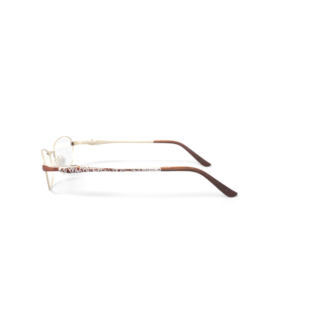 Womens S3209 Oval Prescription Eyeglasses with Case, Brown