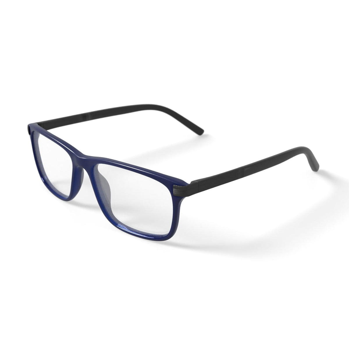 Men's M0501 Square Prescription Eyeglasses with Case, Navy Blue