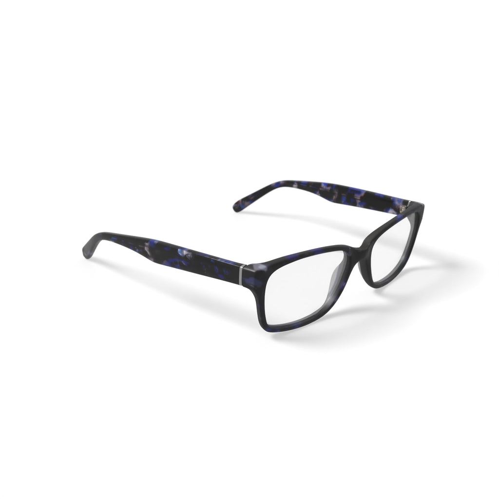 Women's Lui Square Prescription Eyeglasses with Case, Navy Tortoise