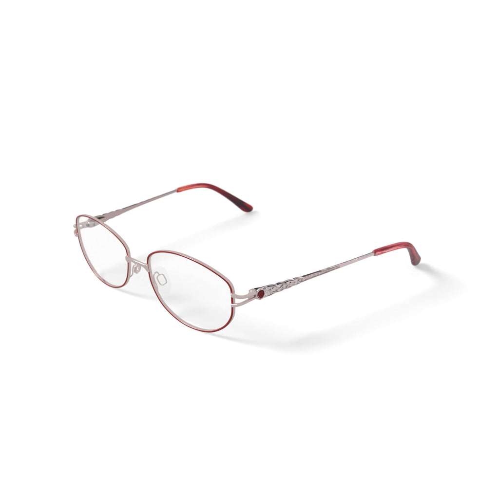 Women's MV028 Edith Oval Prescription Eyeglasses with Case, Red