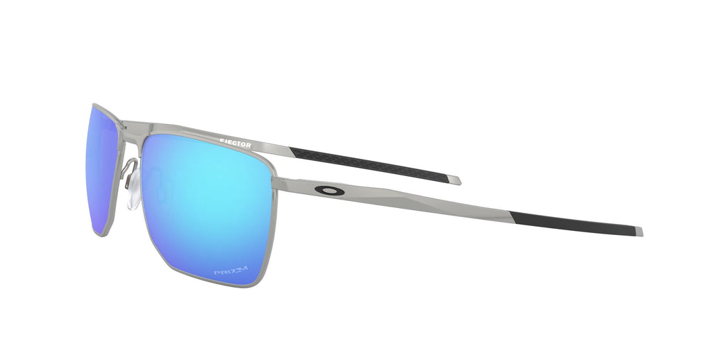 Oakley Men's Size 58 Rectangular Ejector Sunglasses, Satin Chrome/Prizm Sapphire