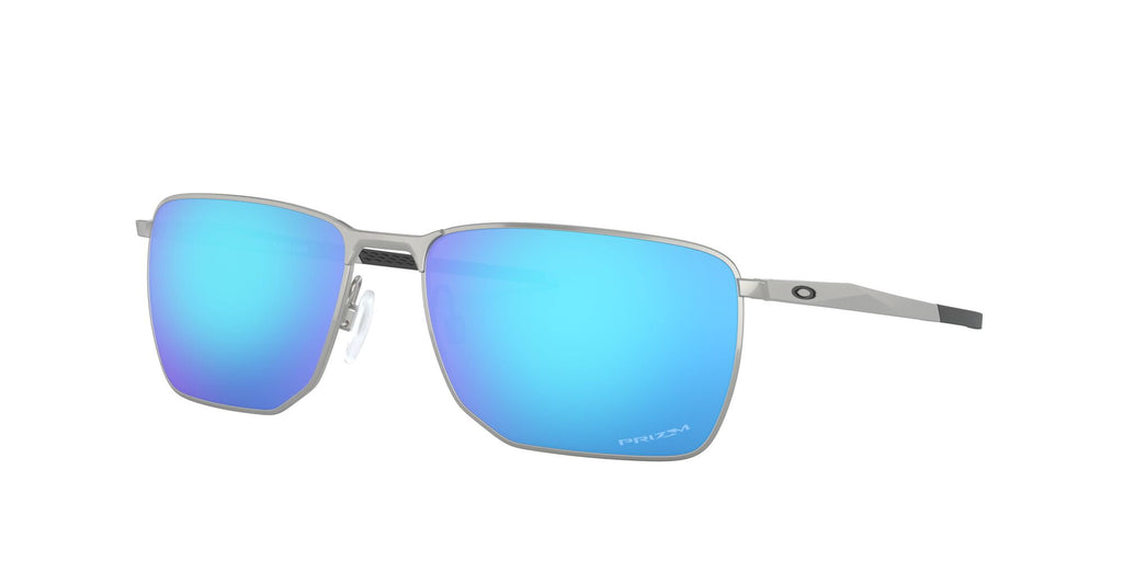 Oakley Men's Size 58 Rectangular Ejector Sunglasses, Satin Chrome/Prizm Sapphire