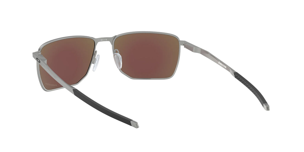 Oakley Men's Size 58 Rectangular Ejector Sunglasses, Satin Chrome/Prizm Sapphire