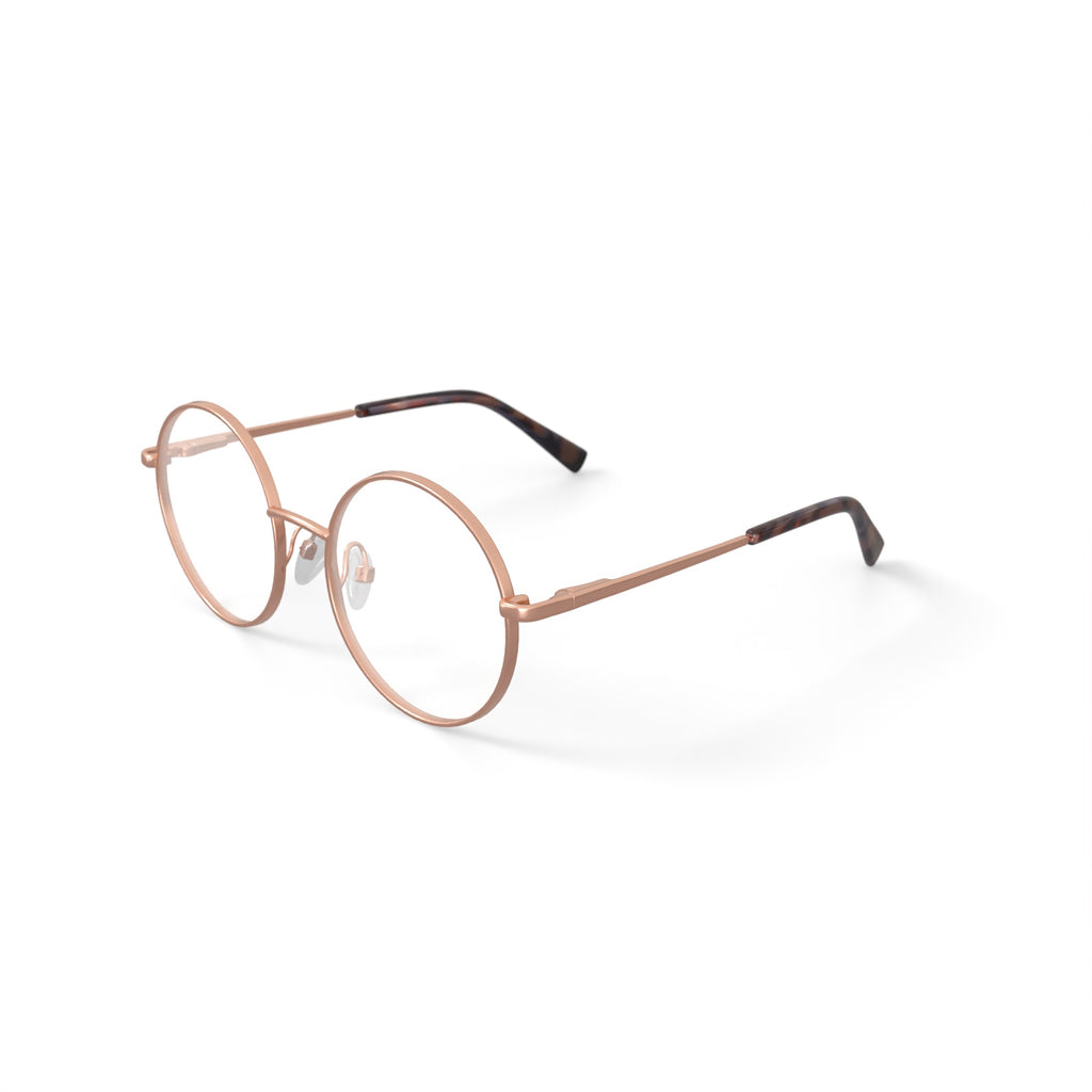 Keo Womens Kylo Round Prescription Eyeglasses with Case, Gold