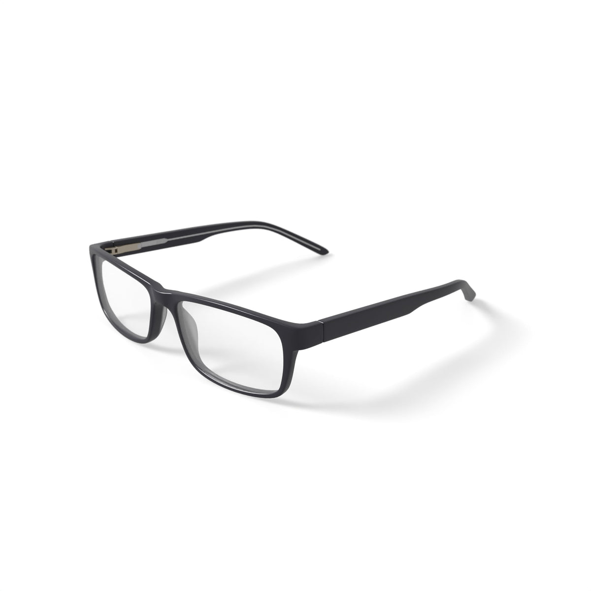 Men's W151 Rectangular Prescription Eyeglasses with Case, Black