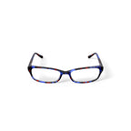 Women's HC13 Rectangular Prescription Eyeglasses with Case, Blue Tortoise