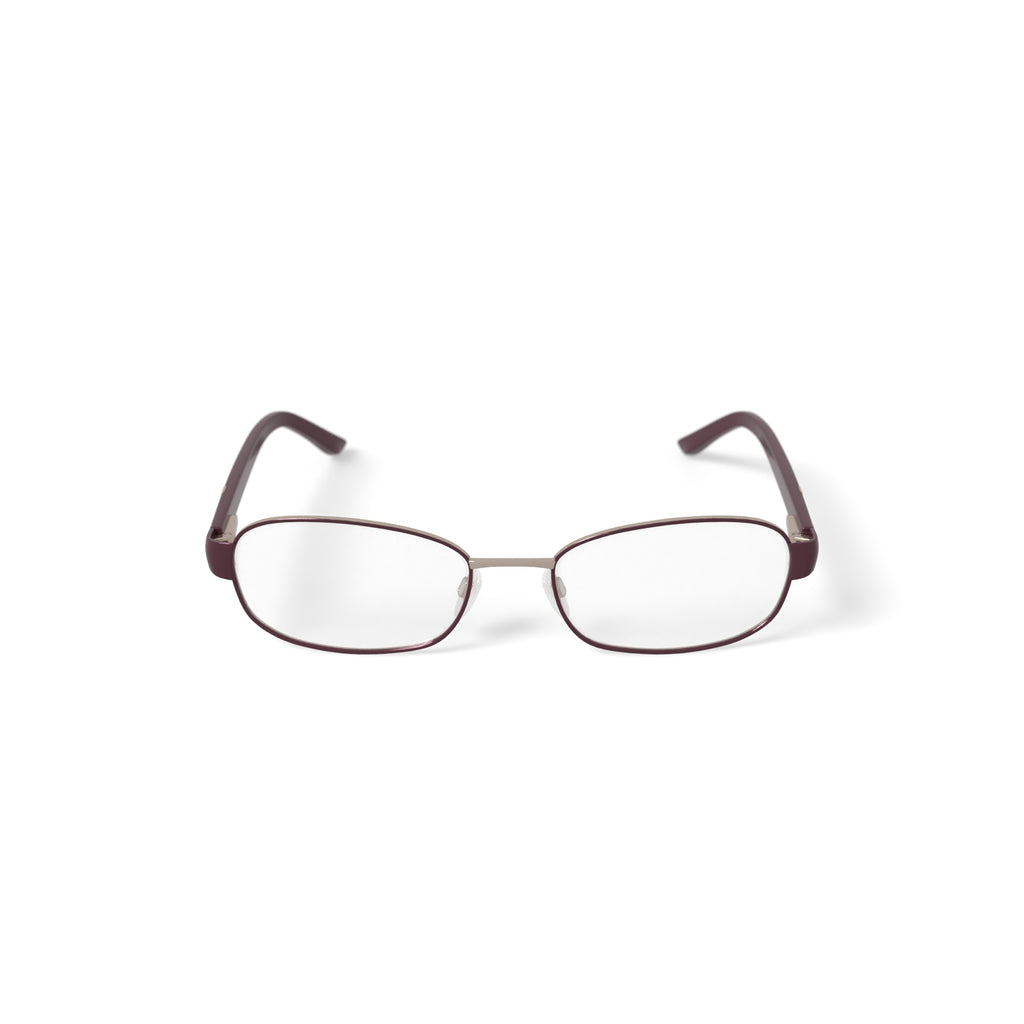 Women's M251 Rectangular Prescription Eyeglasses with Case, Burgundy