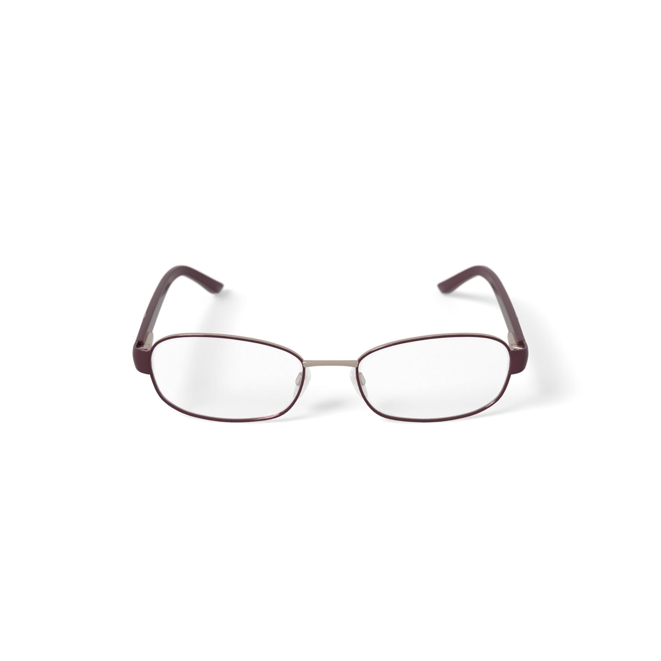 Women's M251 Rectangular Prescription Eyeglasses with Case, Burgundy