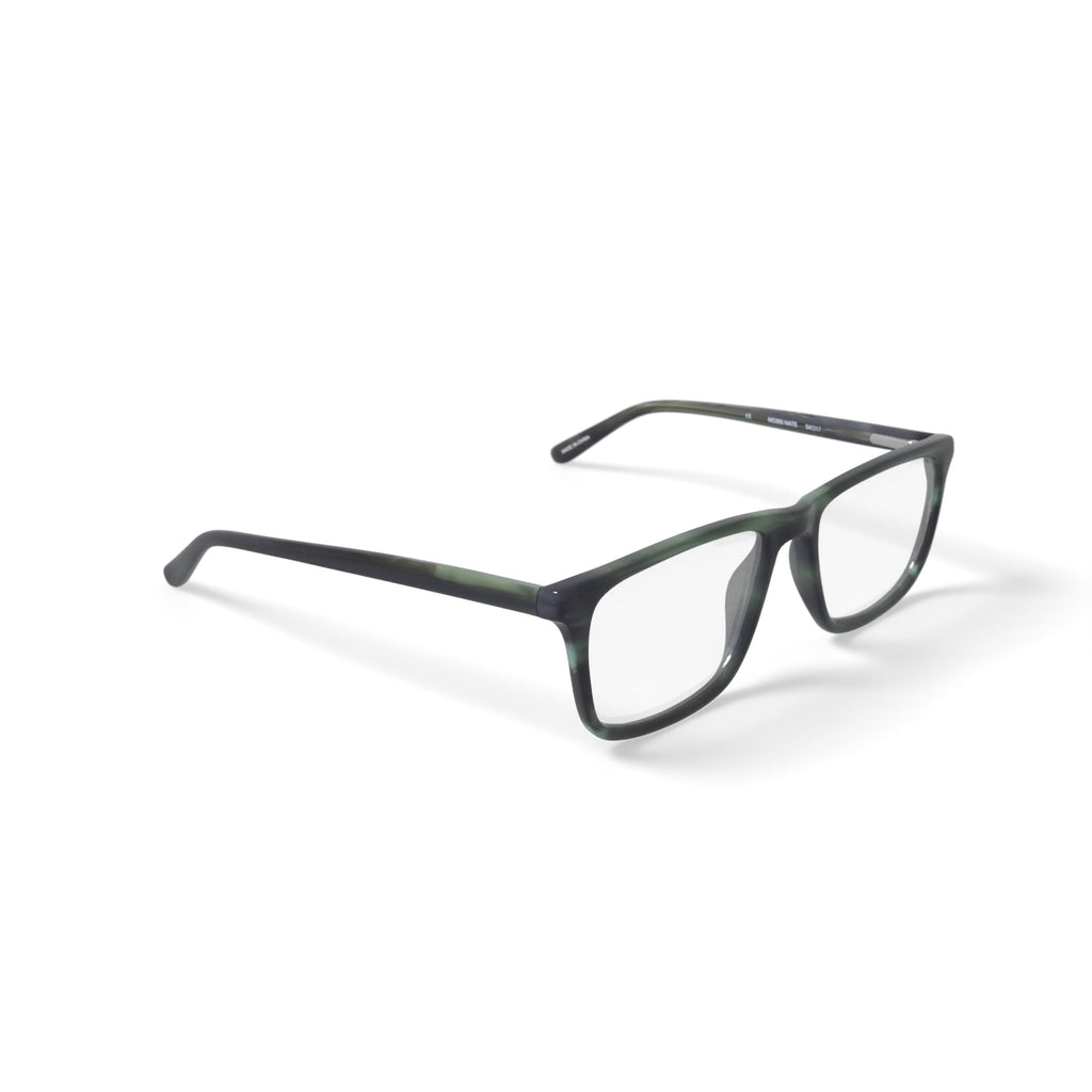 Men's MC005 Nate Square Prescription Eyeglasses with Case, Green Tortoise