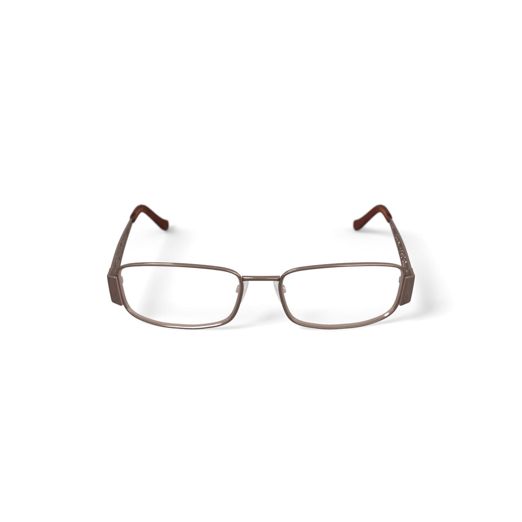 Women's M273 Rectangular Prescription Eyeglasses with Case, Brown