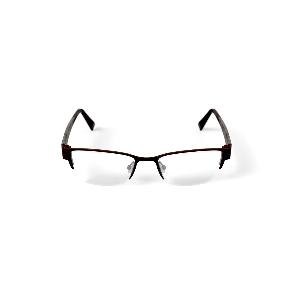 Womens EC326 Square Prescription Eyeglasses with Case, Red
