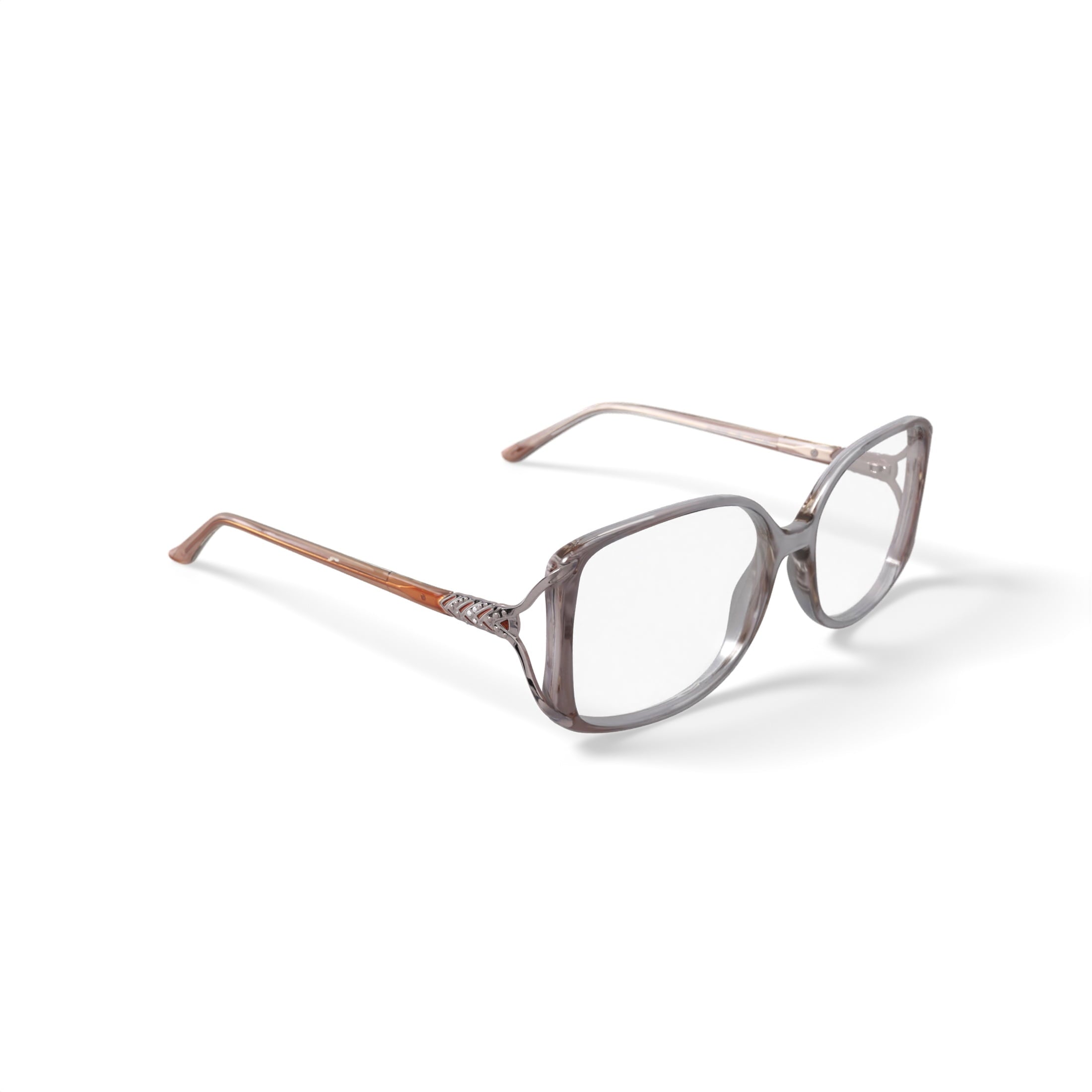 Women's H01Z Square Prescription Eyeglasses with Case, Tan