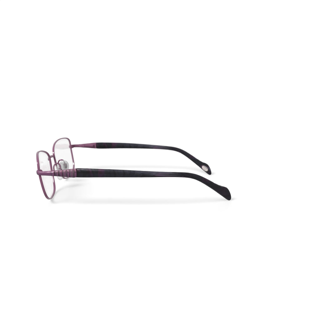 Women's Mia Rectangular Prescription Eyeglasses with Case, Rose/Burgundy