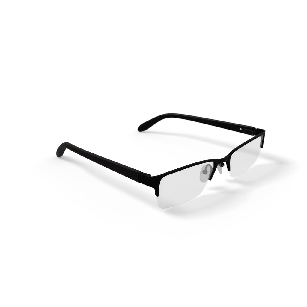 Men's HV708 Rectangular Prescription Eyeglasses with Case, Black