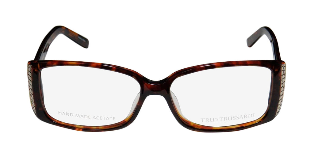 NEW TRUSSARDI 12704 WOMENS/LADIES DESIGNER FULL-RIM HAVANA / GOLD ADULT SIZE CLASSY MUST HAVE FRAME DEMO LENSES 54-14-135 EYEGLASSES/GLASSES
