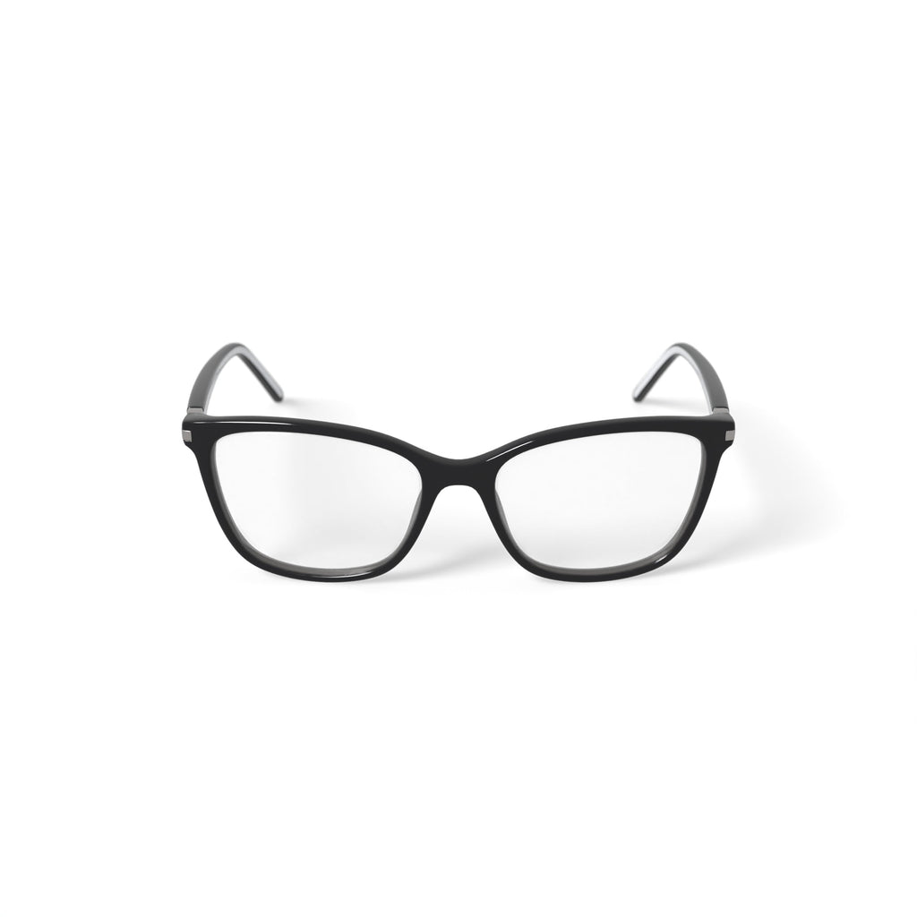 Women's XSLV03AS-01 Square Prescription Eyeglasses with Case, Black