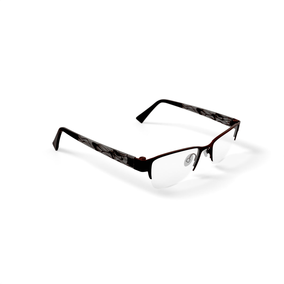 Womens EC326 Square Prescription Eyeglasses with Case, Red