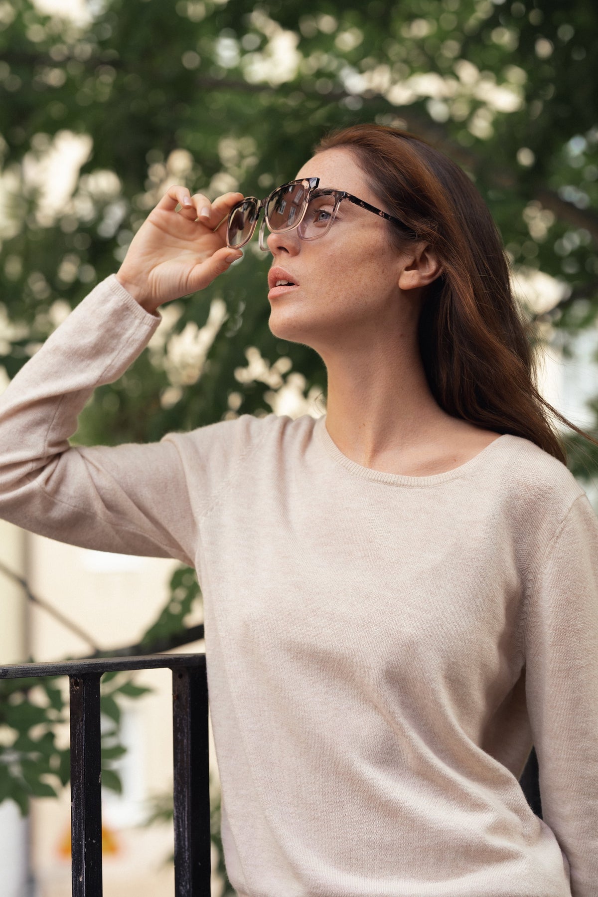 Women's Terra Square Prescription Eyeglasses with Case, Pink Tortoise Gradient
